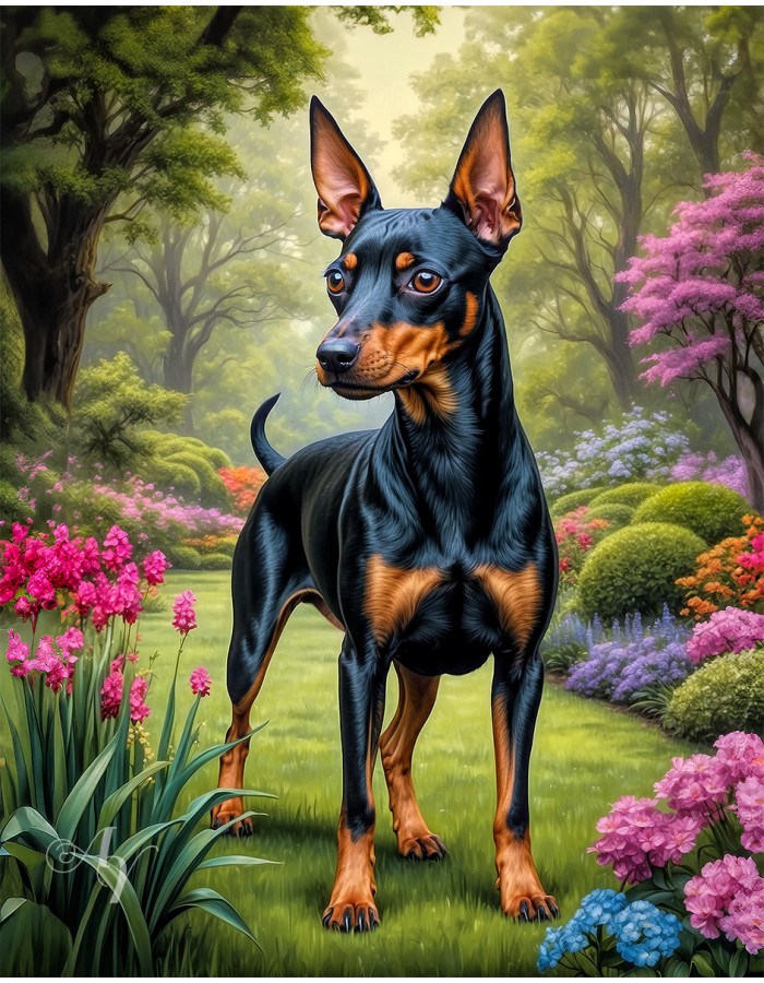 Manchester Terrier Dog Portrait Paintings Manchester Terrier Dog Portrait Paintings