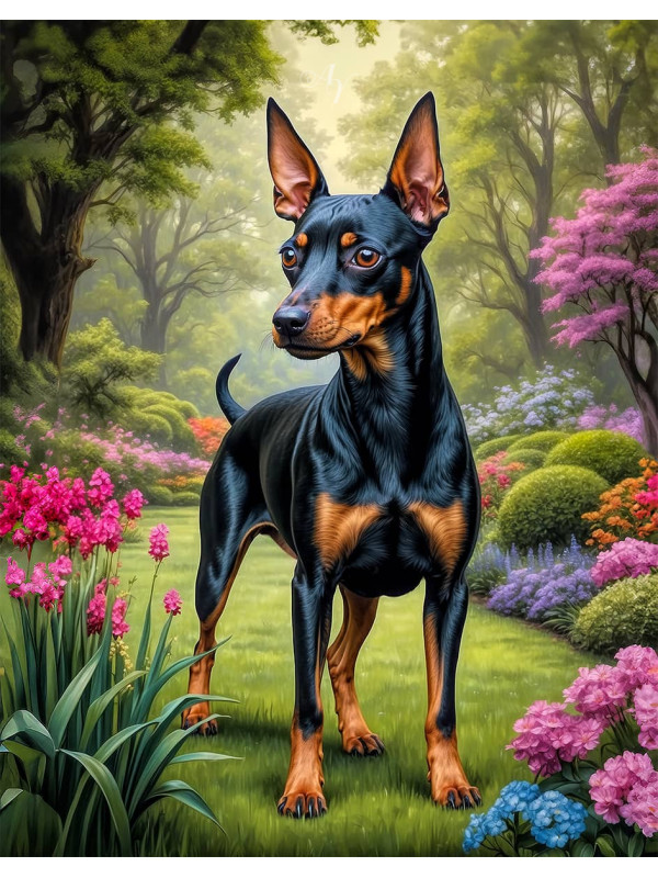 Manchester Terrier Dog Portrait Paintings