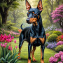 Manchester Terrier Dog Portrait Paintings