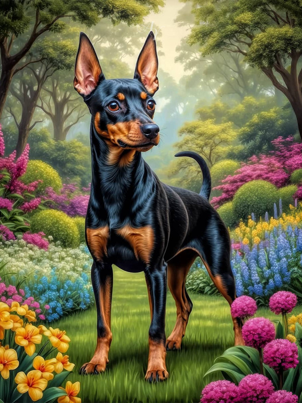 Manchester Terrier Dog Portrait Paintings