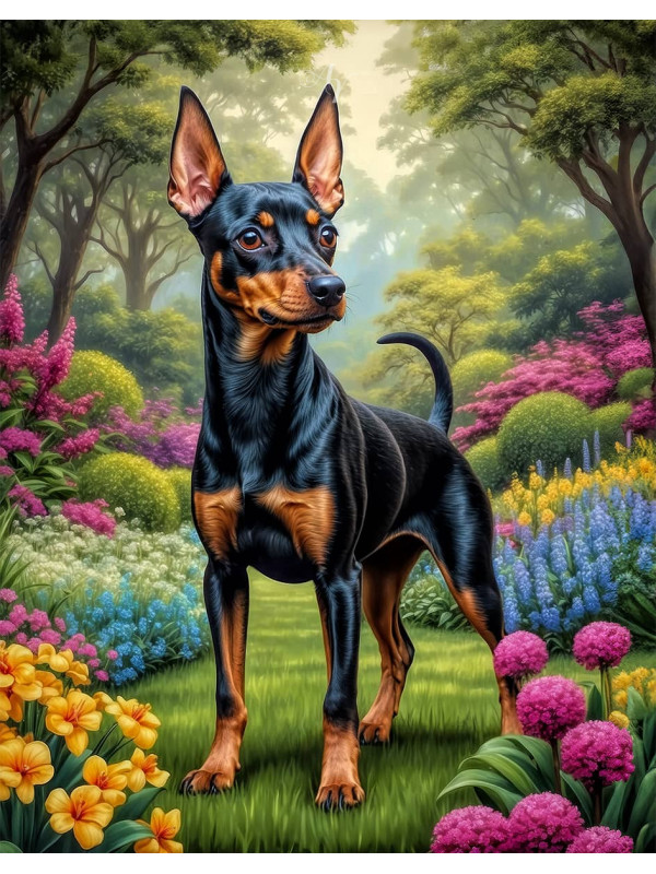Manchester Terrier Dog Portrait Paintings