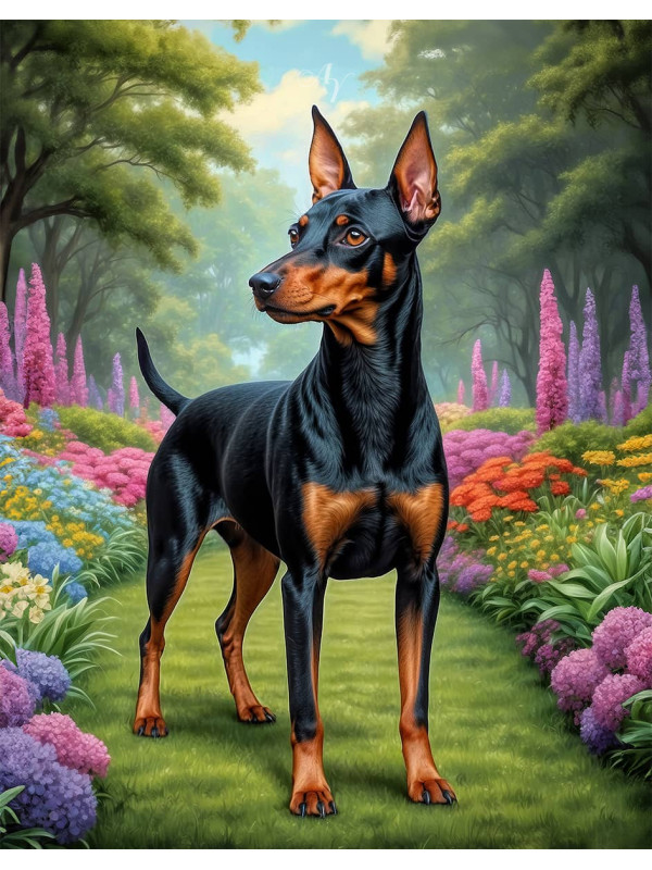 Manchester Terrier Dog Portrait Paintings