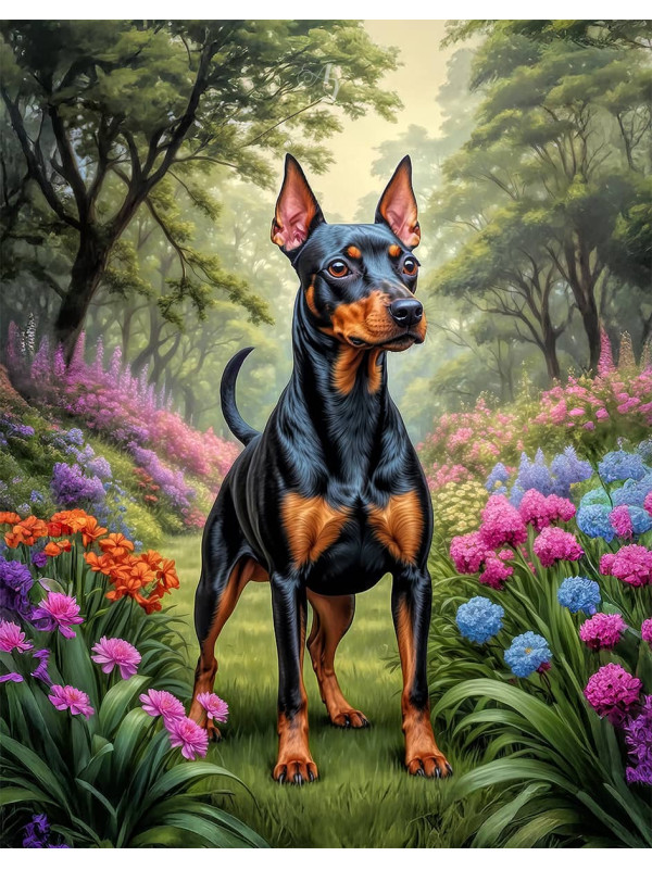 Manchester Terrier Dog Portrait Paintings