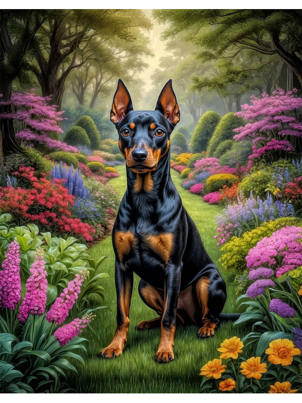 Manchester Terrier Dog Portrait Paintings