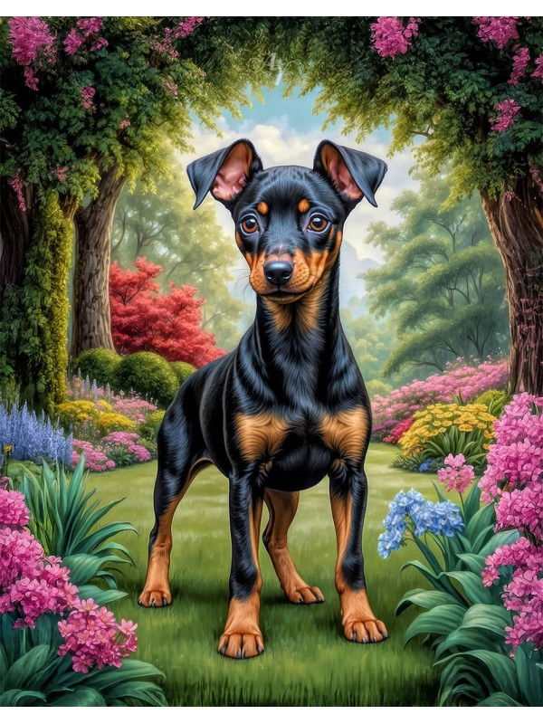 Manchester Terrier Dog Portrait Paintings