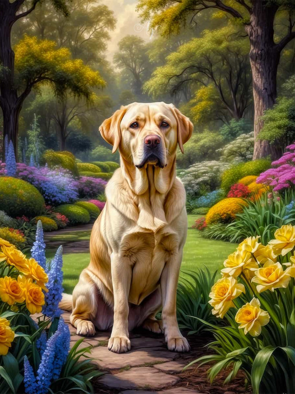 Labrador Yellow Portrait Paintings
