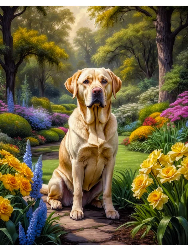 Labrador Yellow Portrait Paintings