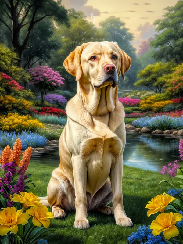 Labrador Yellow Portrait Paintings