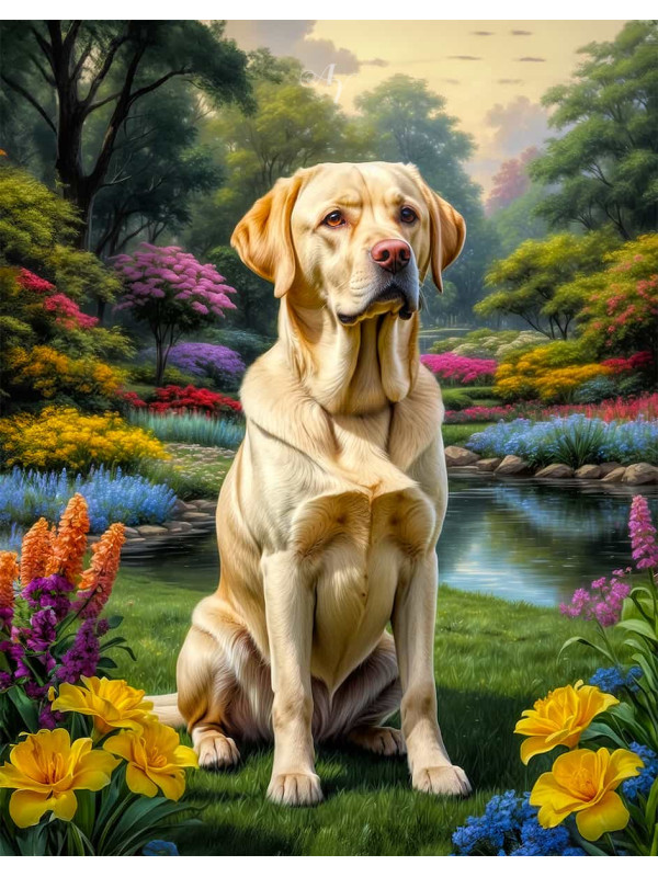 Labrador Yellow Portrait Paintings