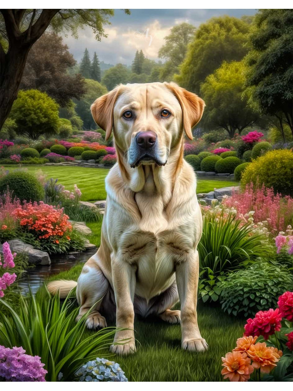 Labrador Yellow Portrait Paintings
