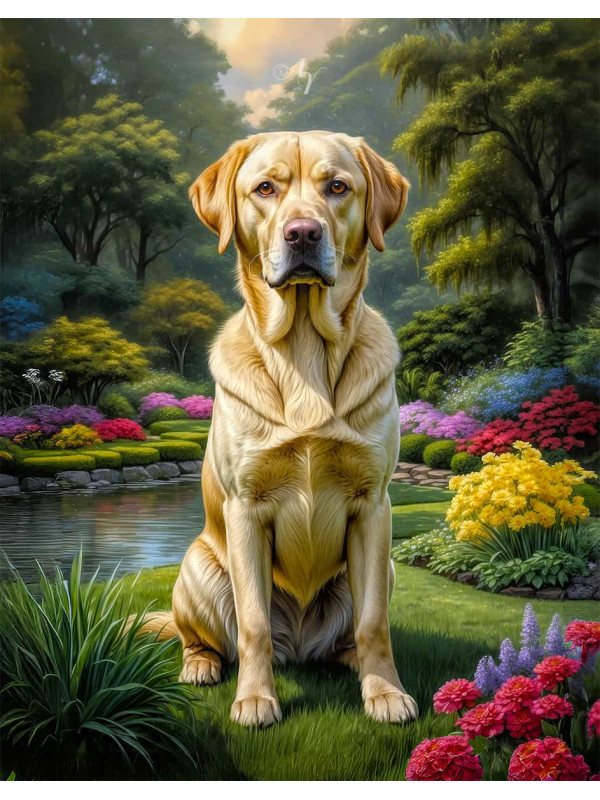 Labrador Yellow Portrait Paintings
