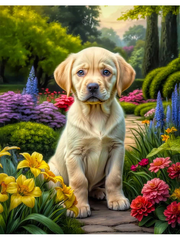 Labrador Yellow Portrait Paintings