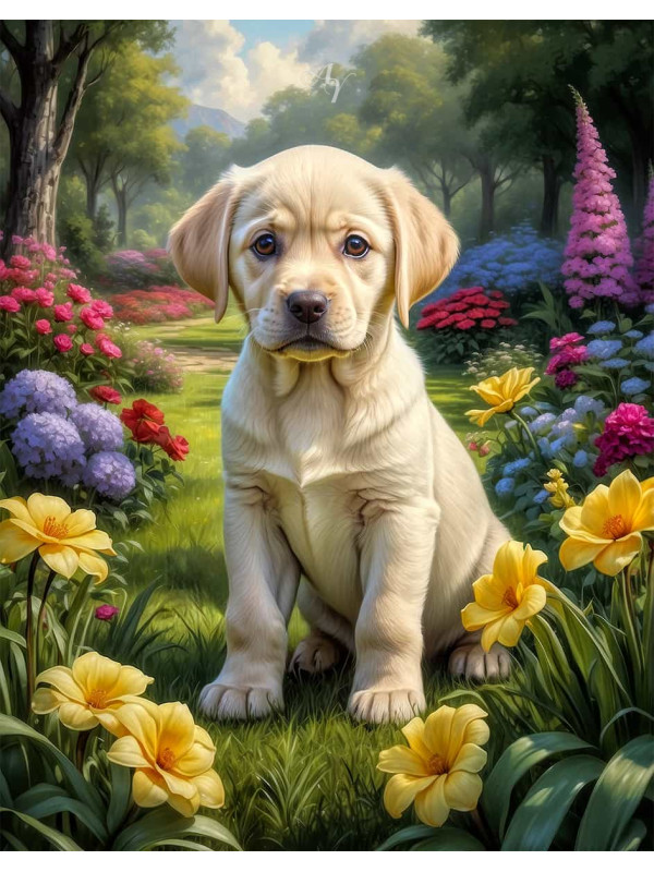 Labrador Yellow Portrait Paintings