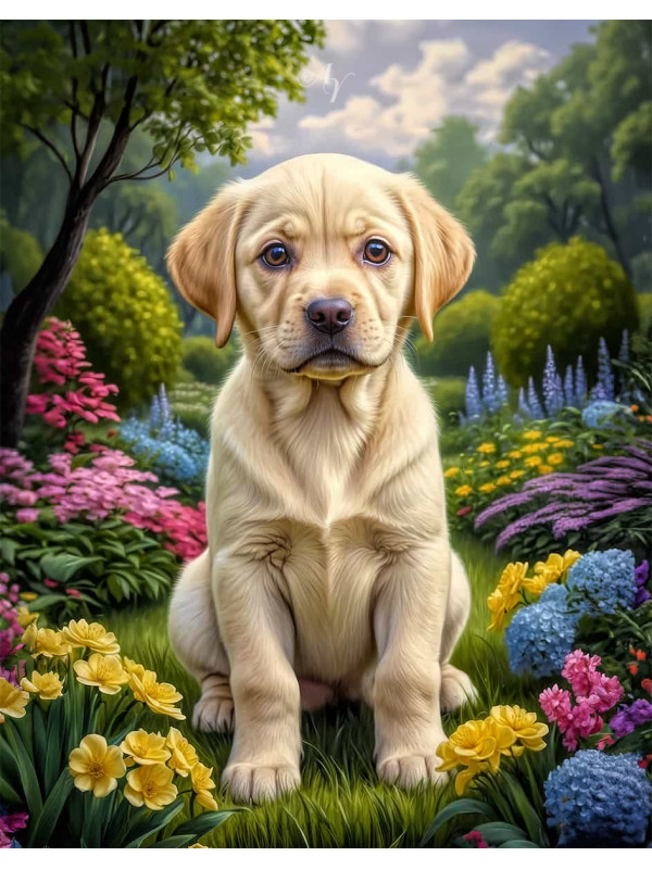 Labrador Yellow Portrait Paintings