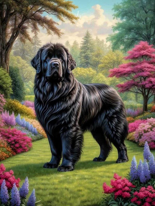Newfoundland Dog Portrait Paintings
