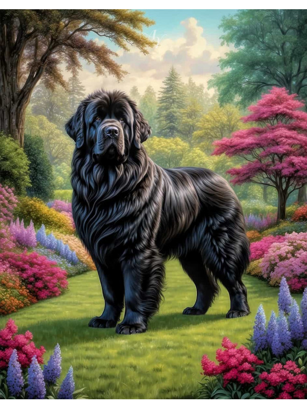 Newfoundland Dog Portrait Paintings