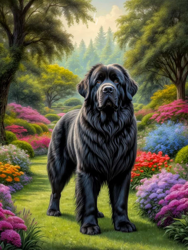 Newfoundland Dog Portrait Paintings