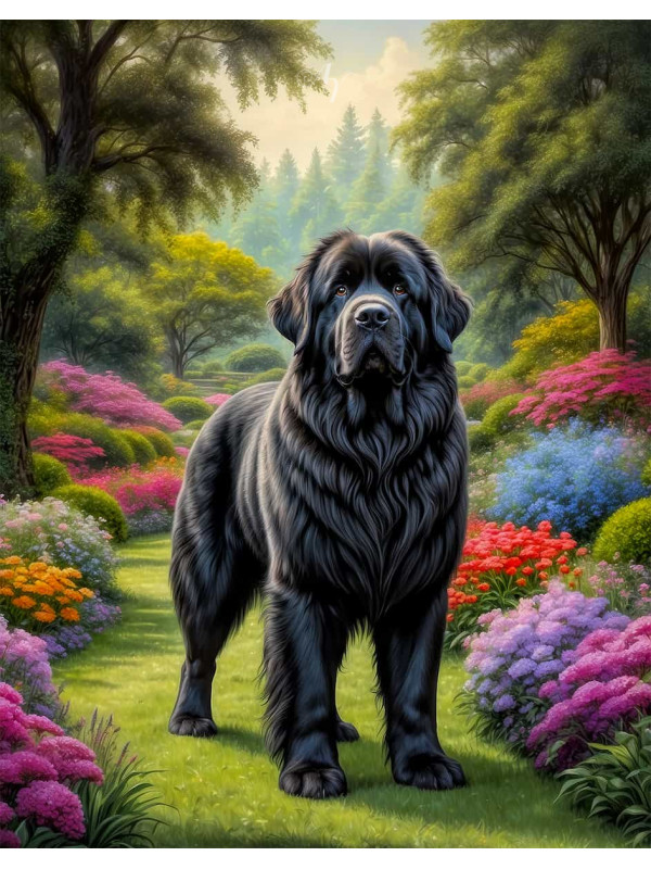 Newfoundland Dog Portrait Paintings