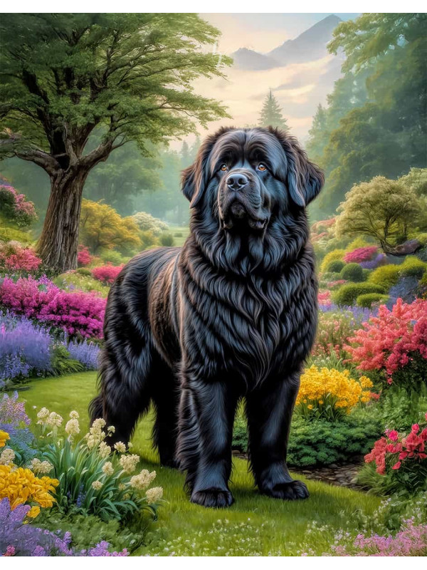 Newfoundland Dog Portrait Paintings