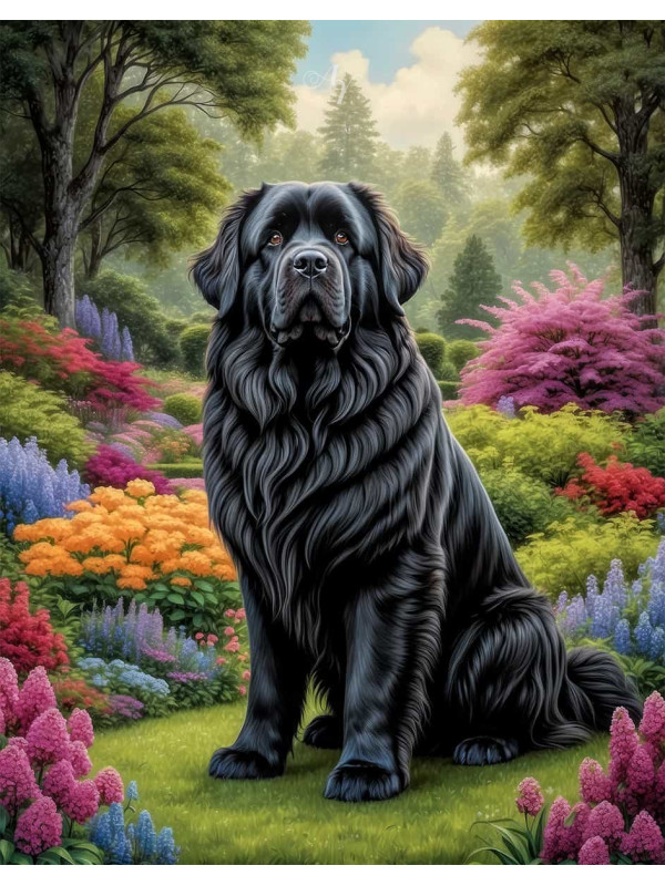 Newfoundland Dog Portrait Paintings