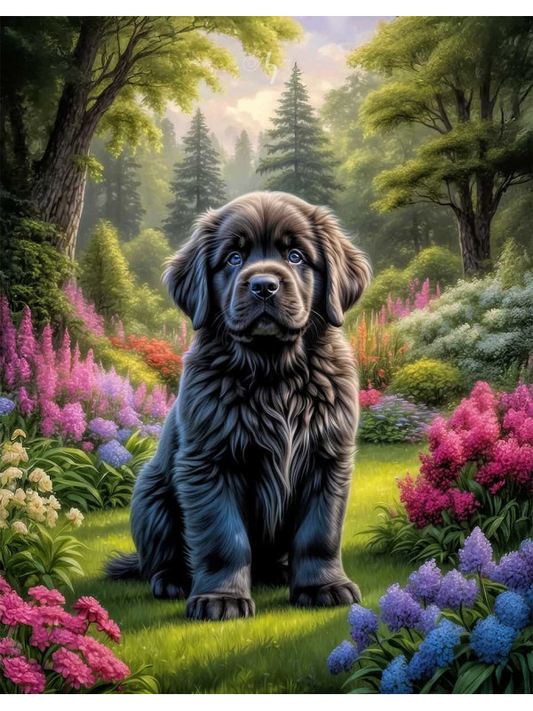 Newfoundland Dog Portrait Paintings