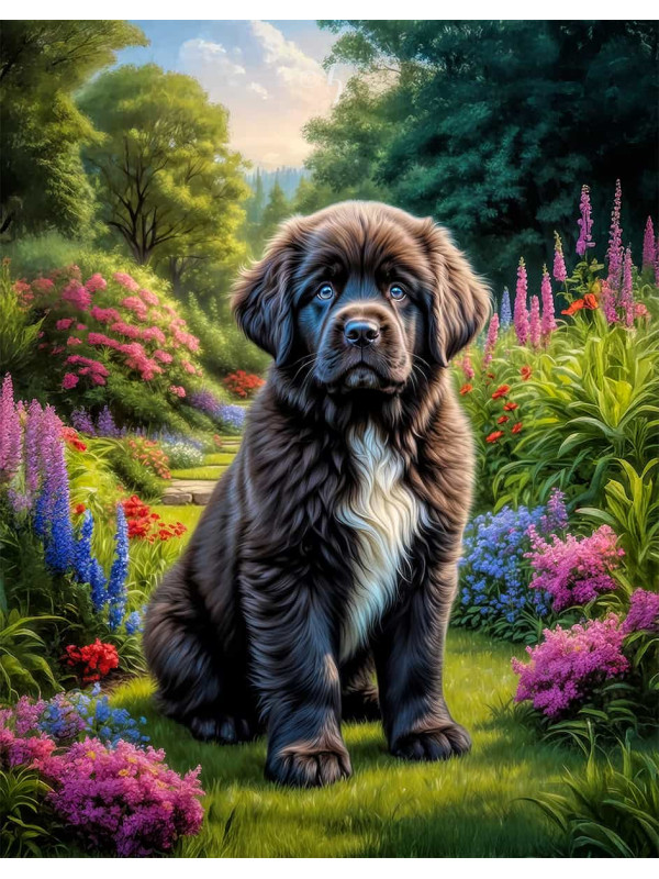 Newfoundland Dog Portrait Paintings