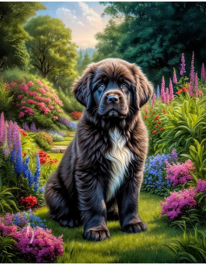 Newfoundland Dog Portrait Paintings