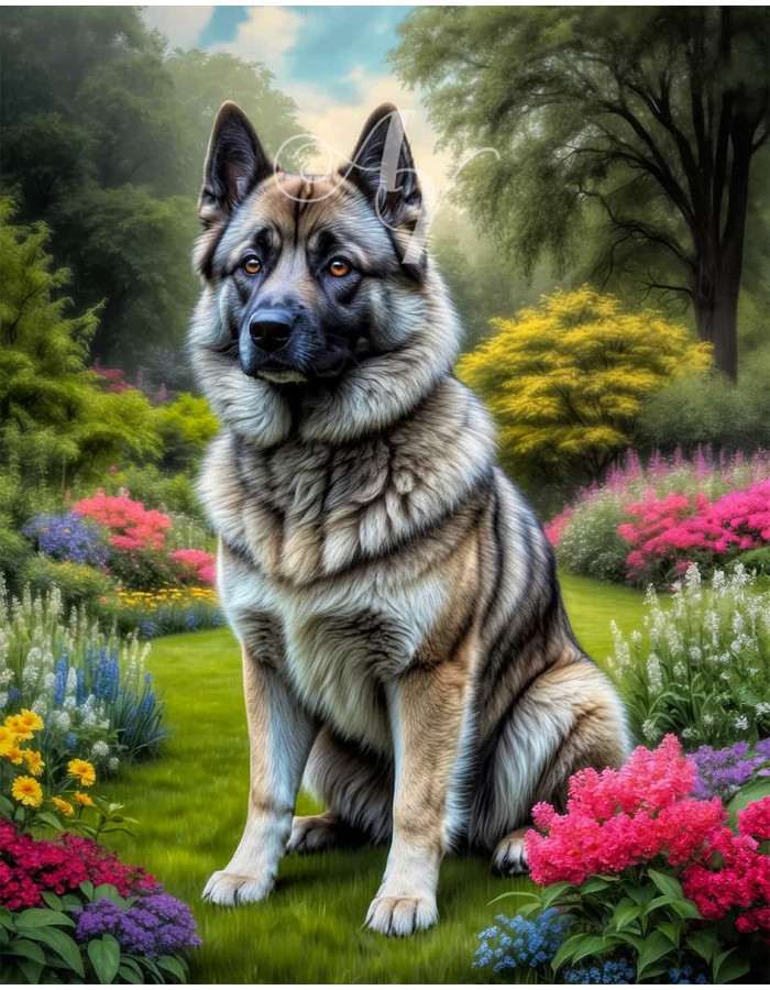 Norwegian Elkhound Dog Portrait Paintings Norwegian Elkhound Dog Portrait Paintings