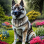 Norwegian Elkhound Dog Portrait Paintings