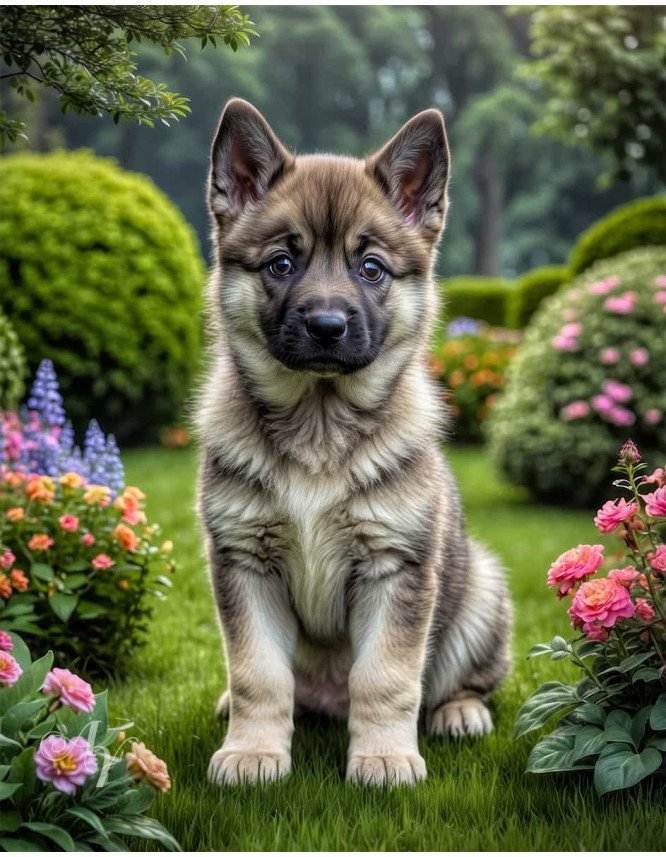 Norwegian Elkhound Dog Portrait Paintings Norwegian Elkhound Dog Portrait Paintings