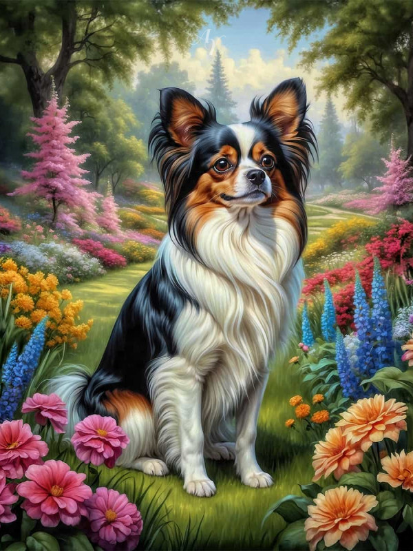 Papillion Dog Portrait Paintings