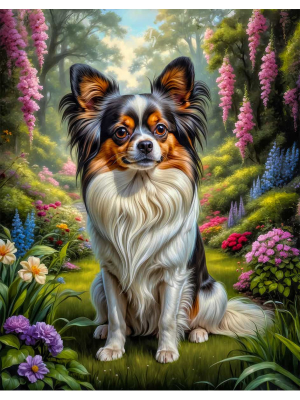 Papillion Dog Portrait Paintings