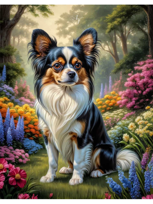 Papillion Dog Portrait Paintings