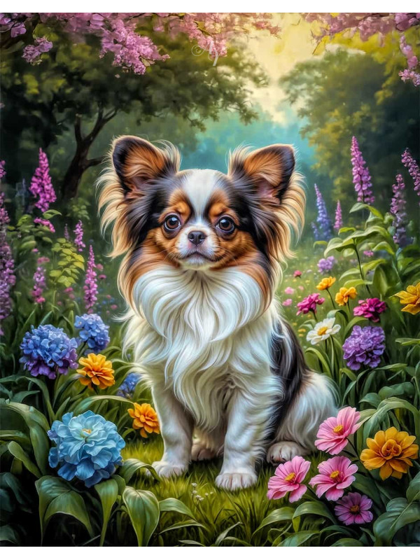 Papillion Dog Portrait Paintings