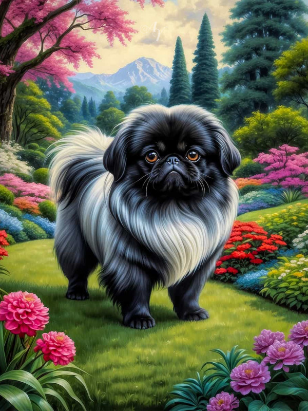 Pekingese Dog Portrait Paintings
