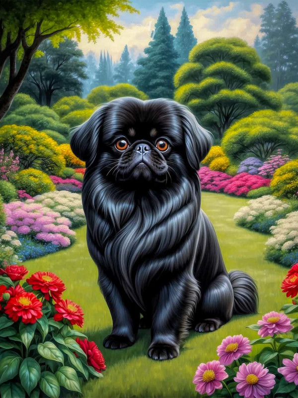 Pekingese Dog Portrait Paintings