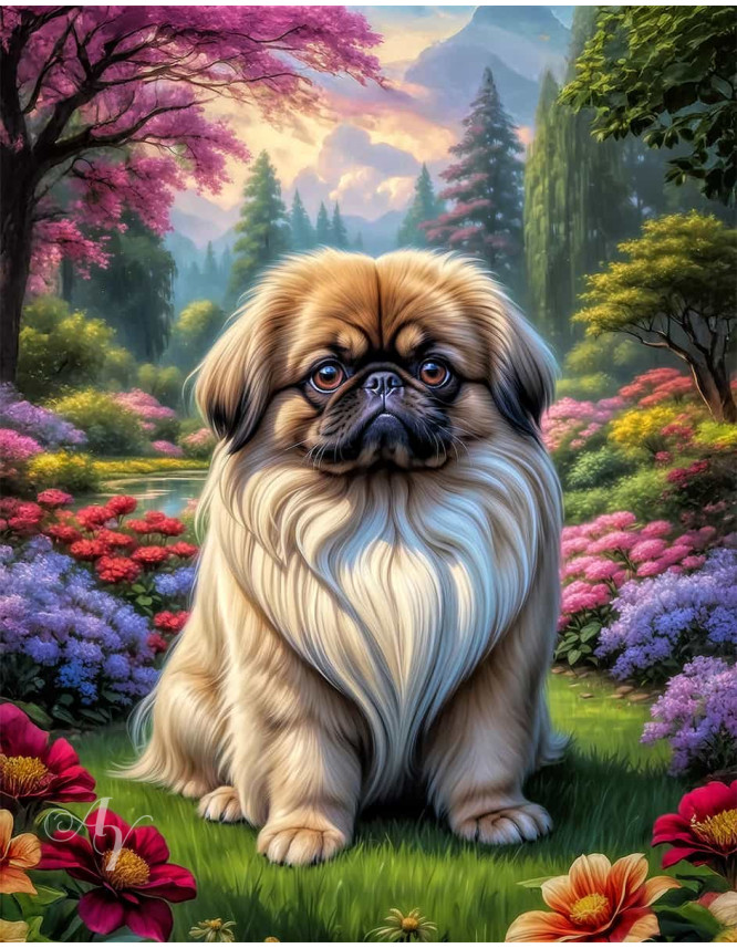 Pekingese Portrait Paintings