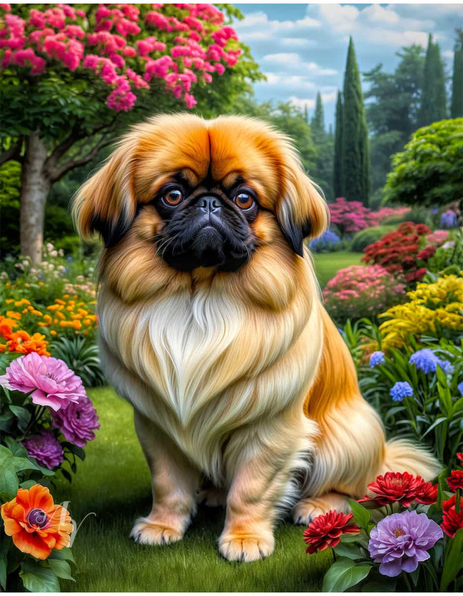 Pekingese Portrait Paintings