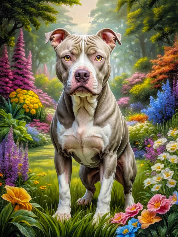 Pitbull Terrier Portrait Paintings