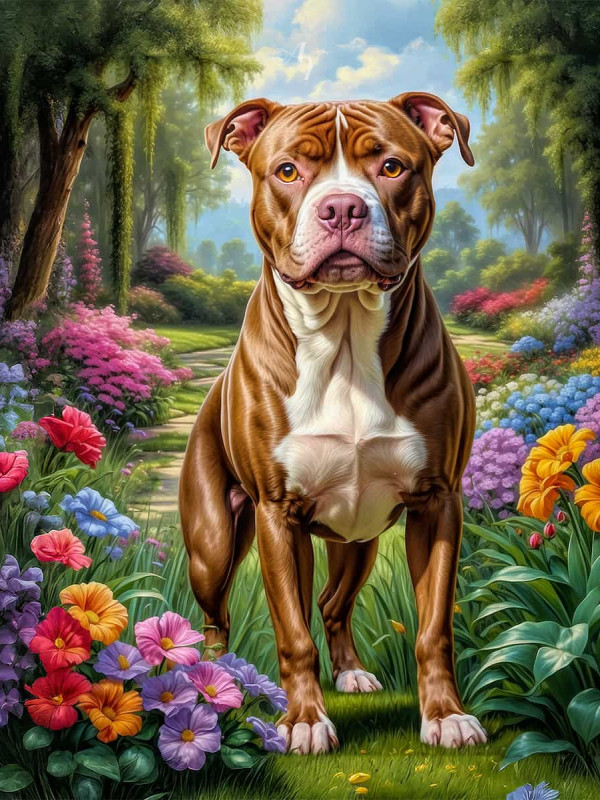Pitbull Terrier Portrait Paintings