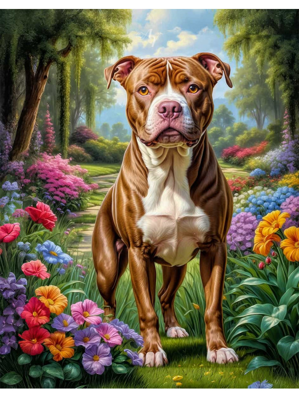 Pitbull Terrier Portrait Paintings