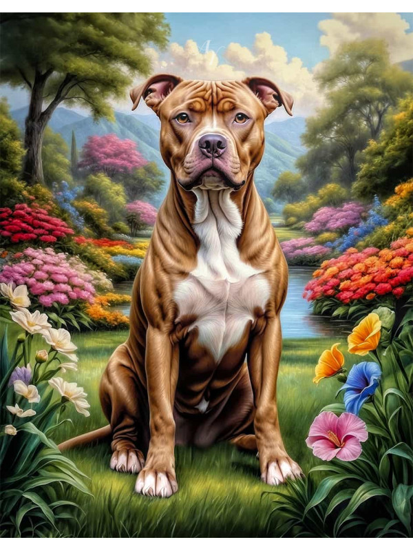 Pitbull Terrier Portrait Paintings