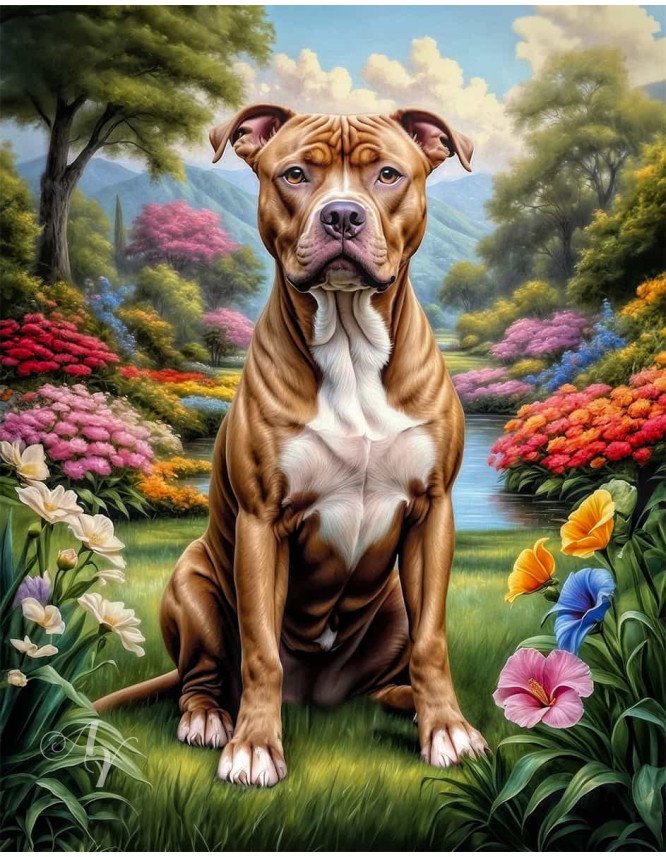 Pitbull Terrier Portrait Paintings Pitbull Terrier Portrait Paintings