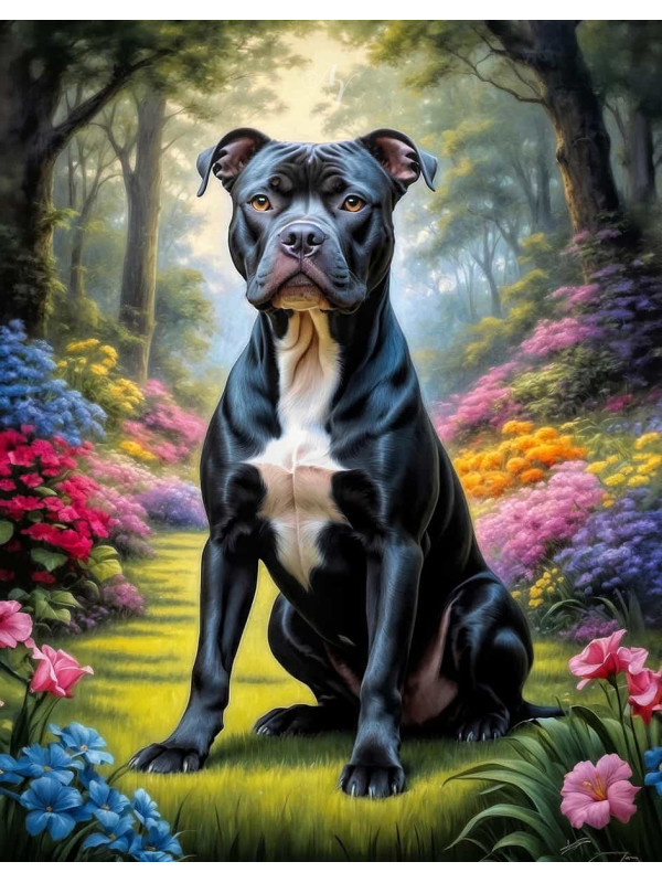 Pitbull Terrier Portrait Paintings