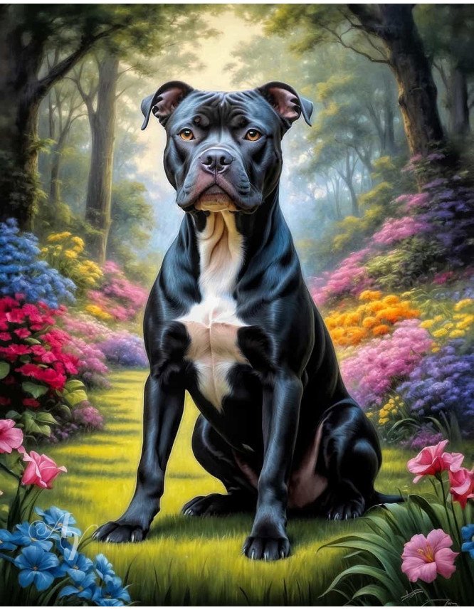 Pitbull Terrier Portrait Paintings Pitbull Terrier Portrait Paintings