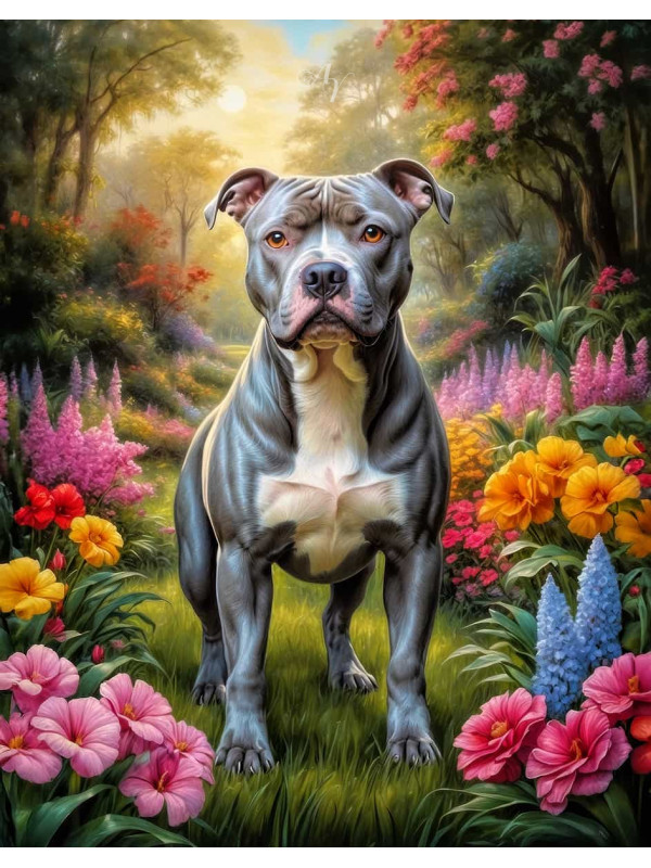 Pitbull Terrier Portrait Paintings