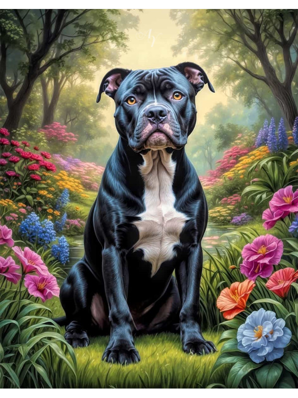 Pitbull Terrier Portrait Paintings