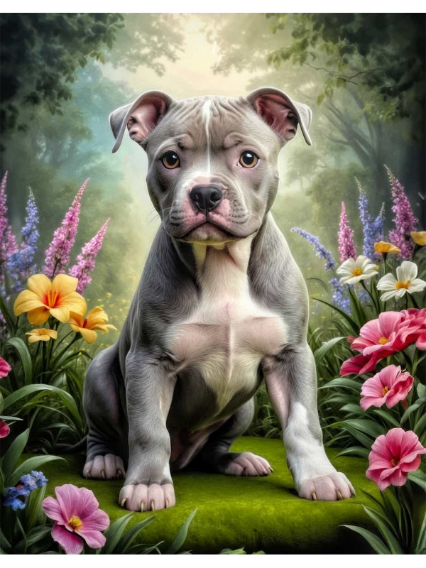 Pitbull Terrier Portrait Paintings