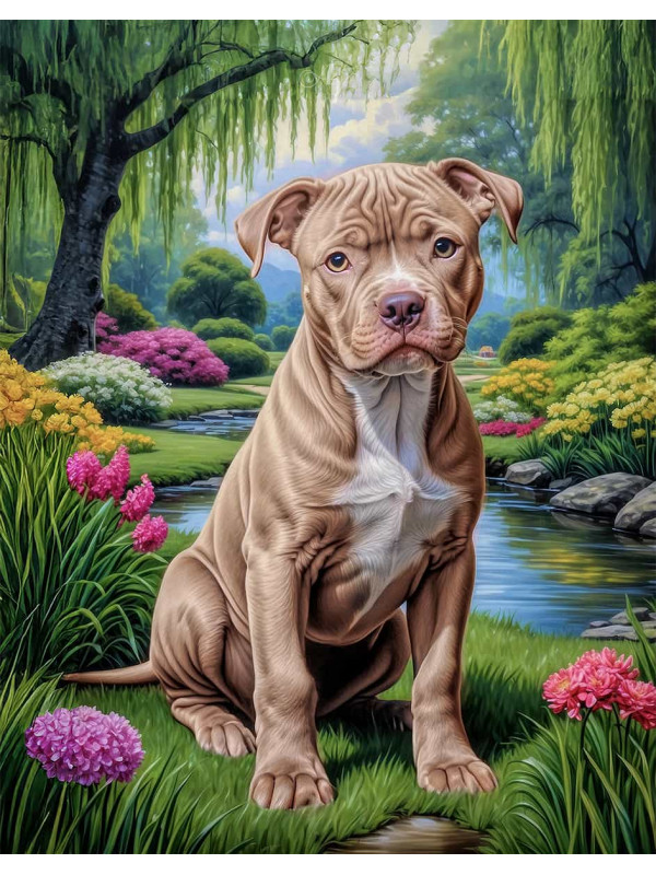 Pitbull Terrier Portrait Paintings