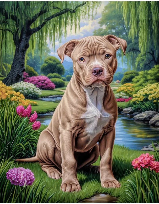 Pitbull Terrier Portrait Paintings Pitbull Terrier Portrait Paintings